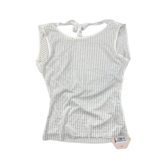 OW Collection - Mesha Rhinestone Top in White & Silver - Picture 1 of 4